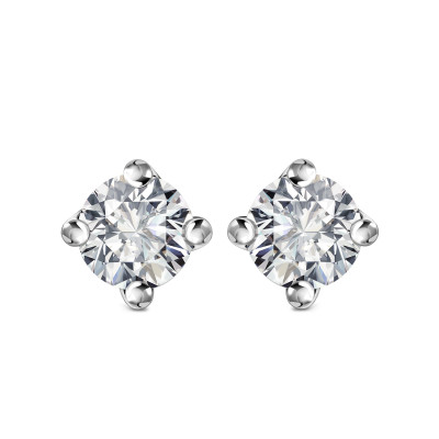 Kolczyki z białego złota z diamentami - 0,50 ct - Valentine