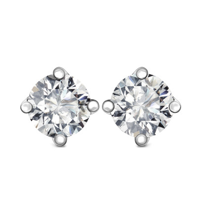 Kolczyki z białego złota z diamentami - 0,66 ct - Valentine