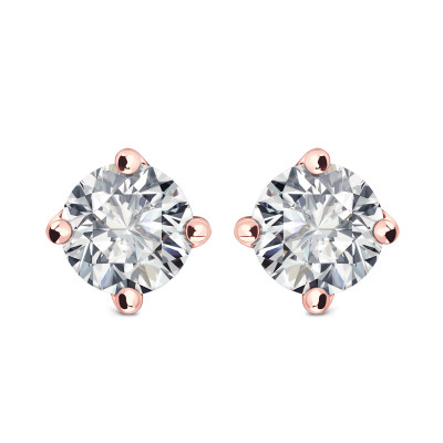 Kolczyki z różowego złota z diamentami YES Hearts & Arrows - 0,66 ct - Valentine