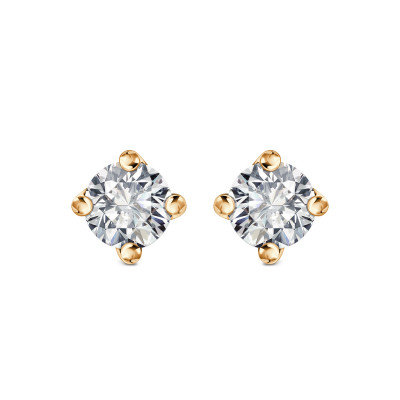 Kolczyki złote z diamentami YES Hearts & Arrows - 0,28 ct - Valentine