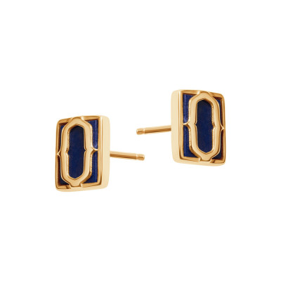 Kolczyki złote z lapis lazuli - Nomad