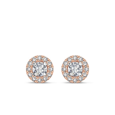 Kolczyki z różowego złota z diamentami - 0,25 ct - Metropolitan