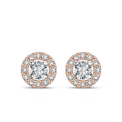 Kolczyki z różowego złota z diamentami - 0,5 ct - Metropolitan