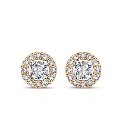Kolczyki złote z diamentami - 0,5 ct - Metropolitan 