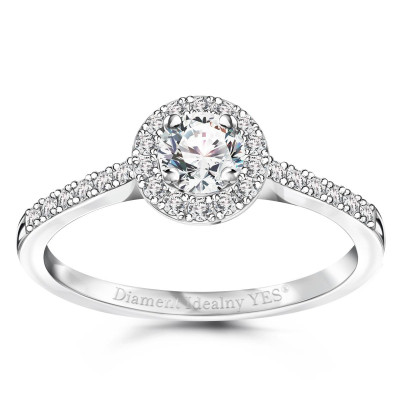 Pierścionek z białego złota z Diamentem Idealnym YES - 0,61 ct - Metropolitan