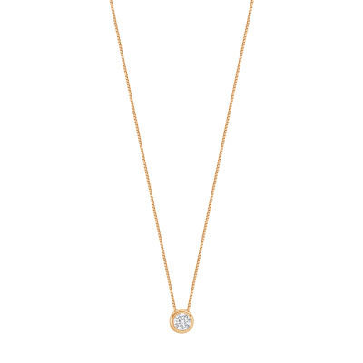 Naszyjnik złoty z cyrkonią - koło