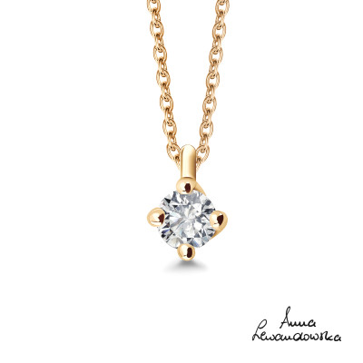 Naszyjnik złoty z diamentem - 0,05 ct - Valentine