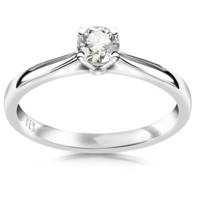 Pierścionek z białego złota z diamentem - 0,25 ct - Éternel