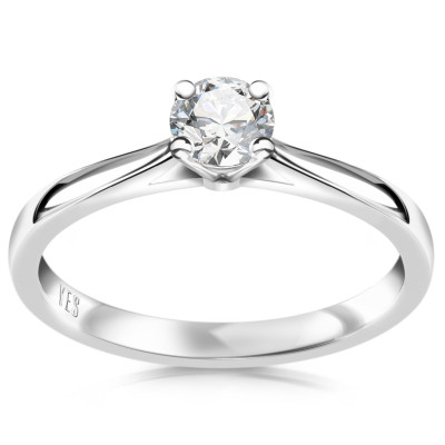 Pierścionek z białego złota z diamentem - 0,33 ct - Éternel