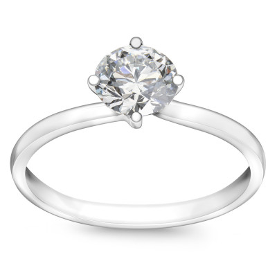 Pierścionek z białego złota z diamentem YES Hearts & Arrows - 0,75 ct - Valentine