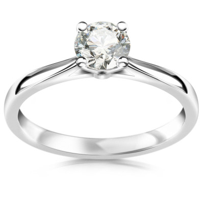 Pierścionek z białego złota z diamentem laboratoryjnym YES Responsible Diamond - 0,50 ct - Éternel