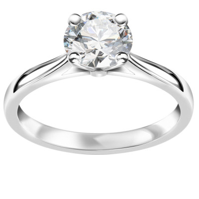Pierścionek z białego złota z diamentem laboratoryjnym YES Responsible Diamond - 1 ct - Éternel