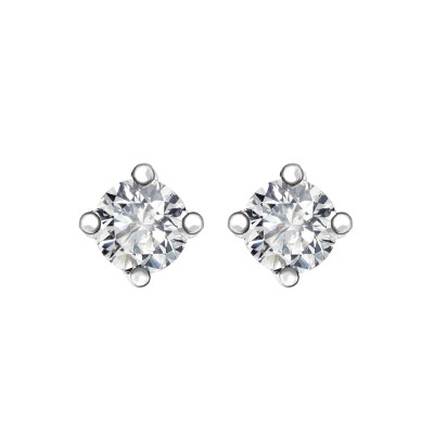 Kolczyki z białego złota z diamentami - 0,28 ct - Valentine 