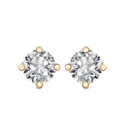 Kolczyki złote z diamentami - 1 ct - Valentine 