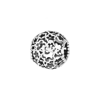 Beads srebrny - kwiaty - Dots