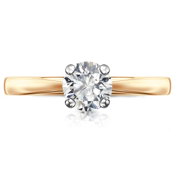 Pierścionek złoty z diamentem YES Hearts & Arrows - 0,70 ct - Éternel