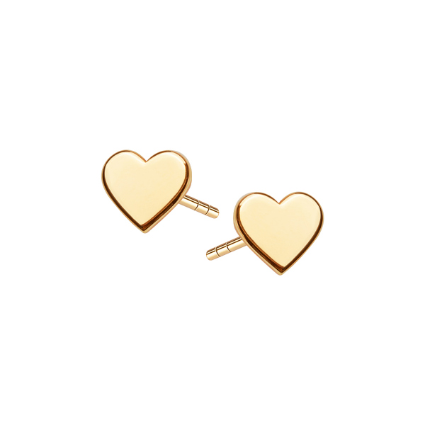 Kolczyki srebrne pozłacane - serce - Hearts