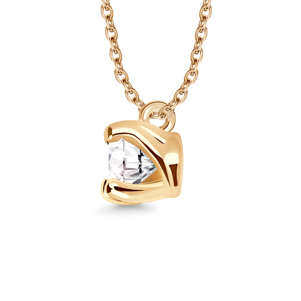 Naszyjnik złoty z diamentem YES Hearts & Arrows - 0,20 ct - Valentine 