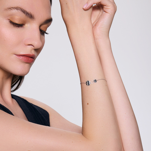 Bransoletka srebrna - koła - Simple