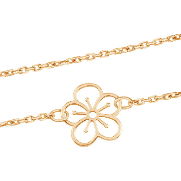 Bransoletka srebrna pozłacana - kwiat - Flora