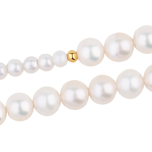 Bransoletka srebrna pozłacana z pereł - Pearls