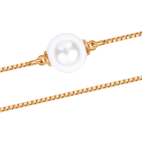 Bransoletka srebrna pozłacana z perłą - Pearls