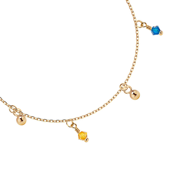 Bransoletka srebrna pozłacana ze szkłem - Mystery