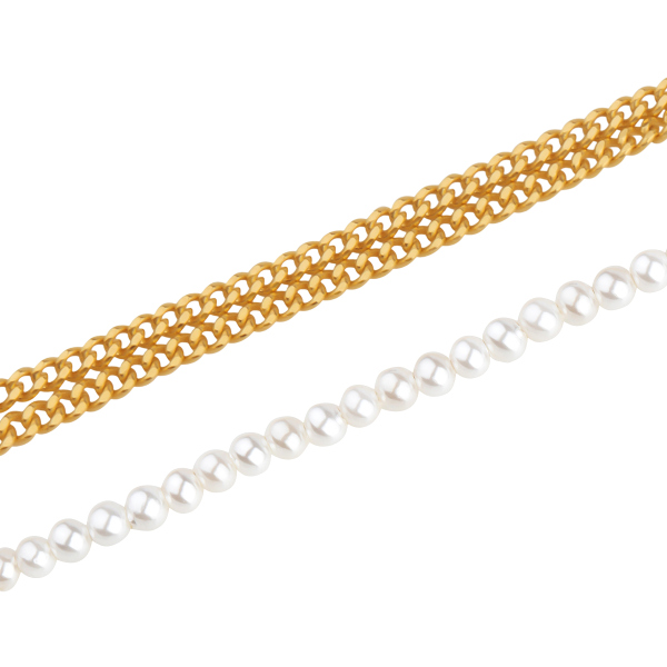 Bransoletka srebrna pozłacana ze szkłem - Pearls