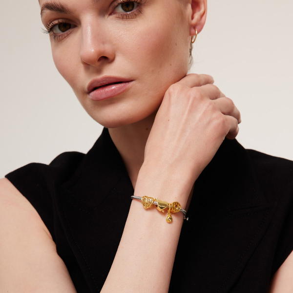 Bransoletka srebrna - serce - Dots