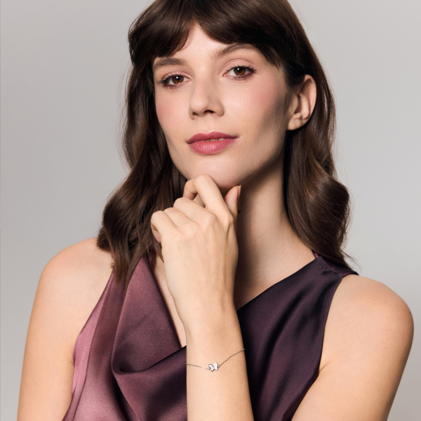Bransoletka srebrna z cyrkoniami - motyl - Unique 