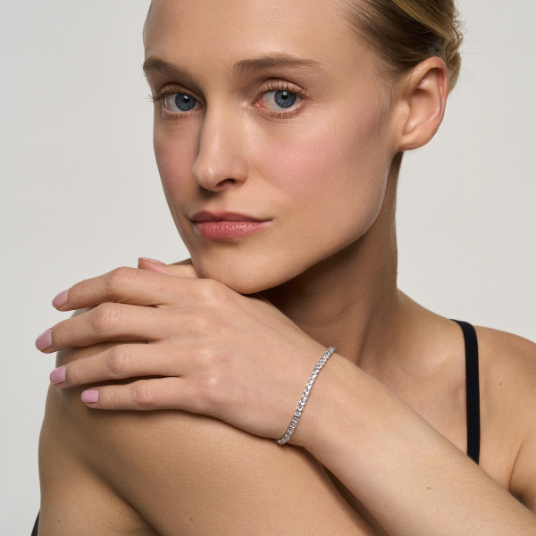 Bransoletka tenisowa srebrna z cyrkoniami - Scarlet