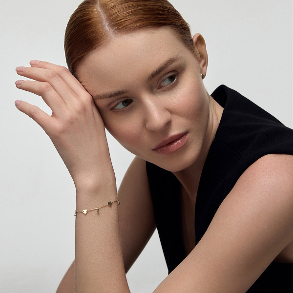 Bransoletka złota - serca