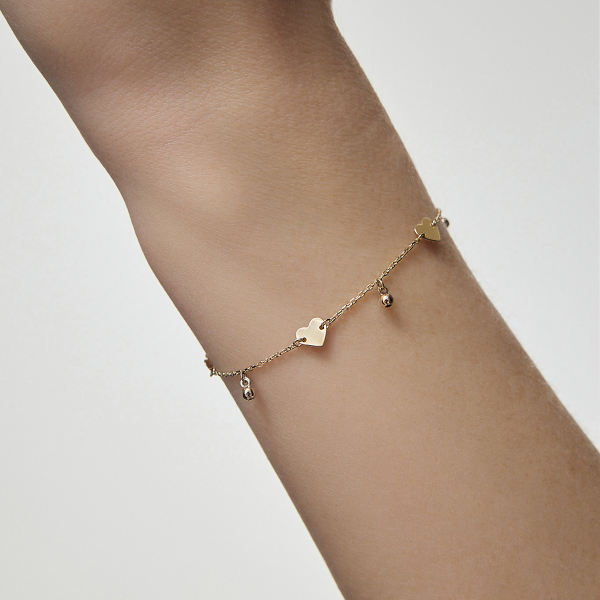 Bransoletka złota - serca