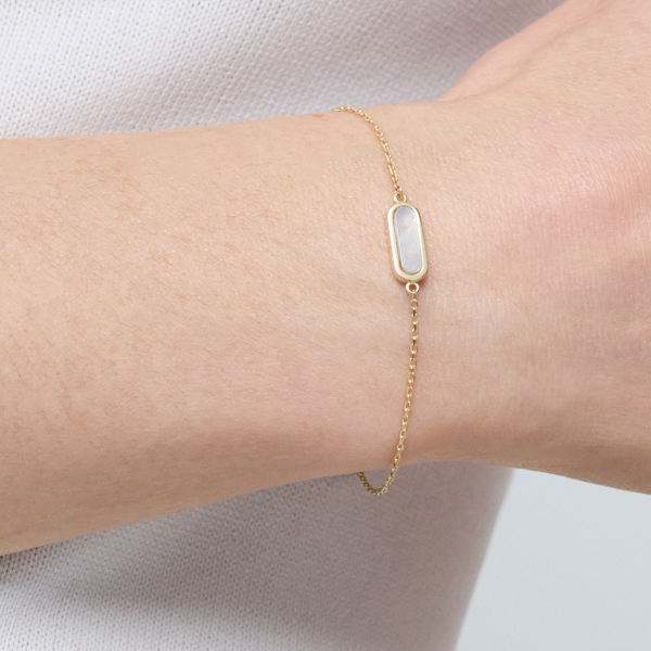 Bransoletka złota z masą perłową