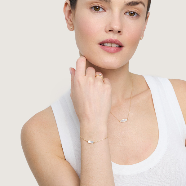 Bransoletka złota z masą perłową