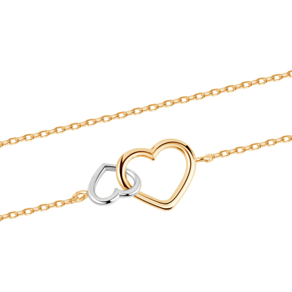 Bransoletka złota - serca