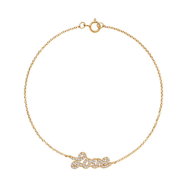 Bransoletka złota z diamentami - love