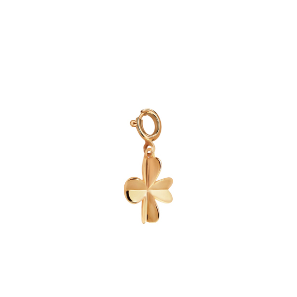 Zawieszka srebrna pozłacana charms - koniczyna - Love Story