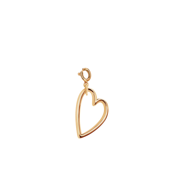 Zawieszka srebrna pozłacana charms - serce - Love Story 