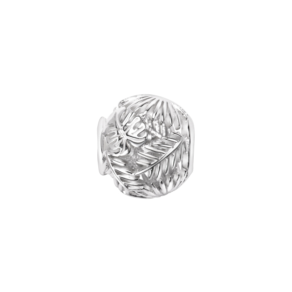 Beads srebrny - liście - Dots