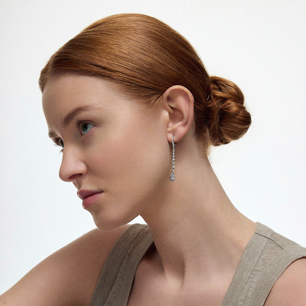 Kolczyki srebrne wiszące z cyrkoniami - Scarlet