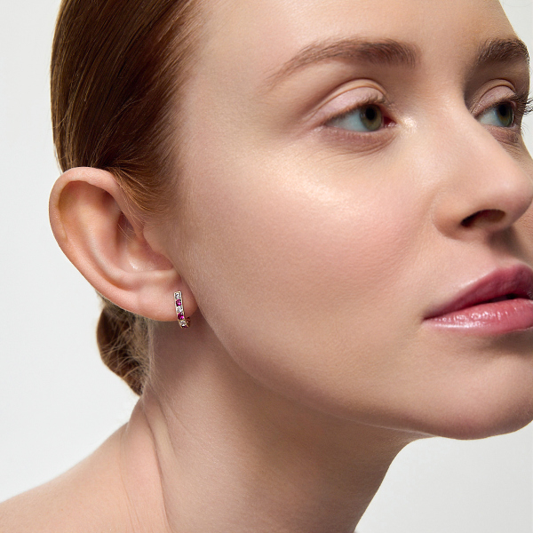 Kolczyki złote z cyrkoniami - Mini