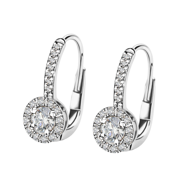 Kolczyki z białego złota z diamentami - 0,98 ct - Metropolitan