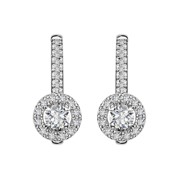 Kolczyki z białego złota z diamentami - 0,98 ct - Metropolitan