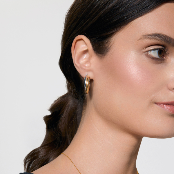 Kolczyki srebrne pozłacane - 2,5 cm - Simple