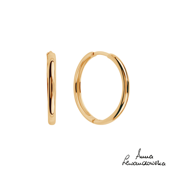 Kolczyki srebrne pozłacane - koła - Simple