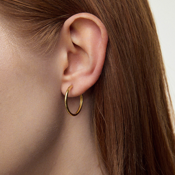 Kolczyki srebrne pozłacane - koła - Simple