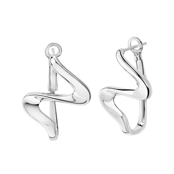 Kolczyki srebrne wiszące - Twist