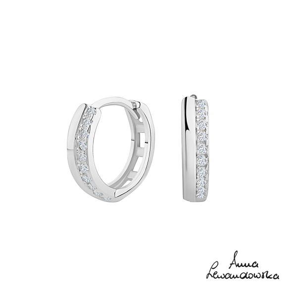 Kolczyki srebrne z cyrkoniami - 1 cm - Unique 