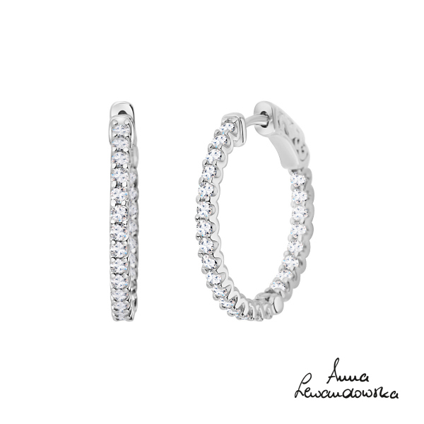 Kolczyki srebrne z cyrkoniami - koła - Scarlet